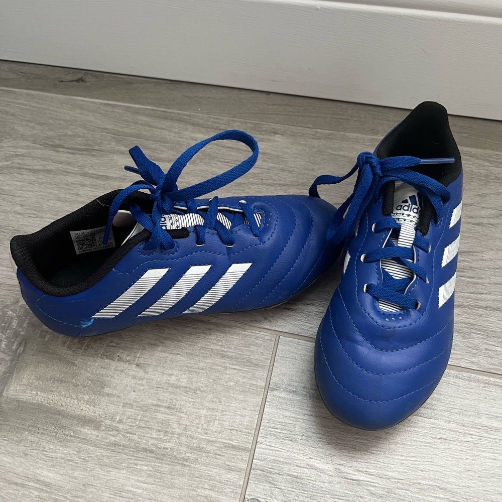 Adidas Royal Blue Soccer Shoes with White Stripes